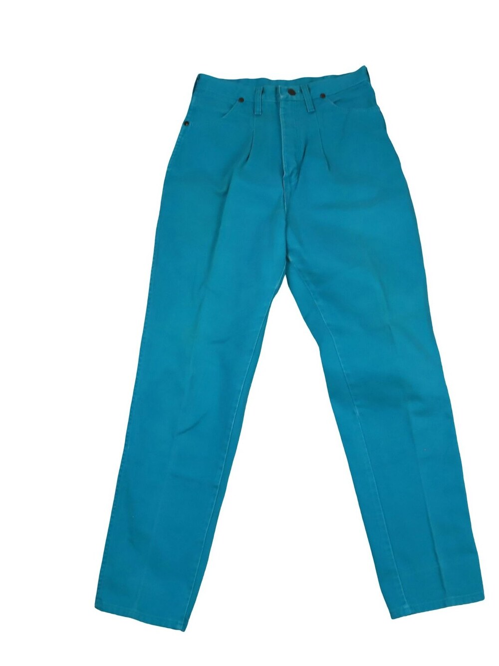 Vintage Wrangler Silver Lake Riata Jeans High Rise Pleated Teal Blue Women's 28